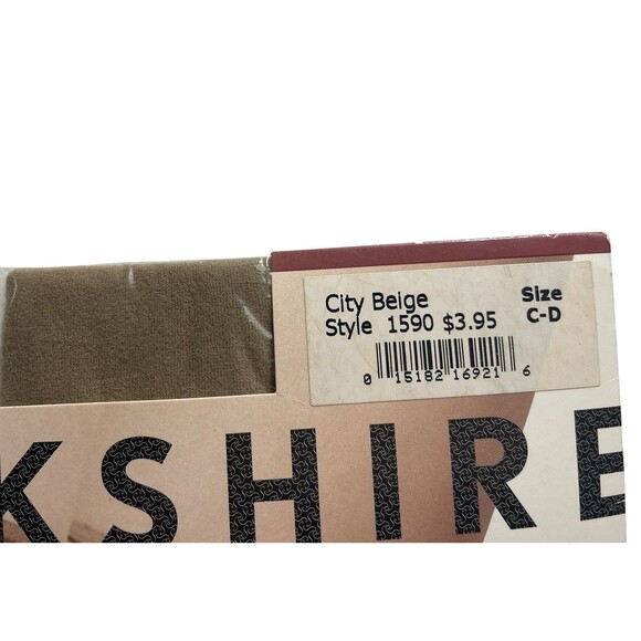 Vintage Berkshire Sheer Thigh High x2 City Beige Invisible Toe #1590 Size C-D - Picture 6 of 6